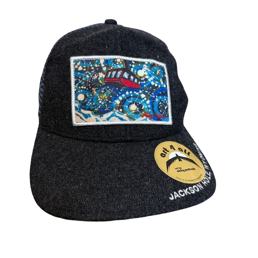 Art 4 All Trucker Hat Unisex OSFM Charcoal Abby Paffrath Jackson Hole Tram Wool